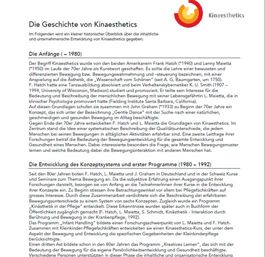 100 Stk. Infoblätter 'Die Geschichte von Kinaesthetics' Bild anzeigen